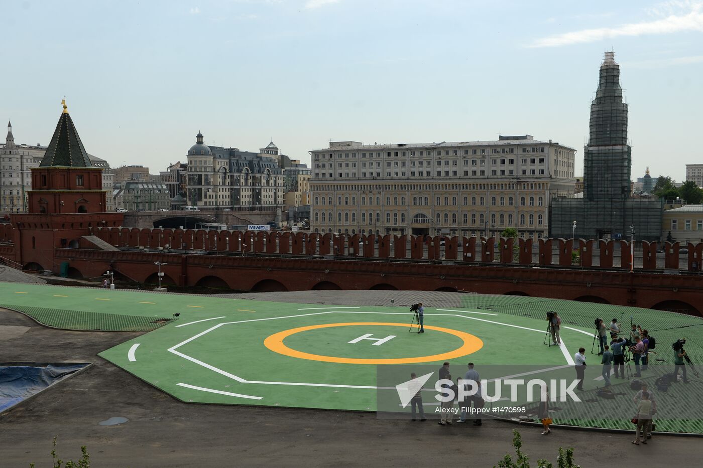 Helicopter pad in Kremlin ready for Russian President's flights