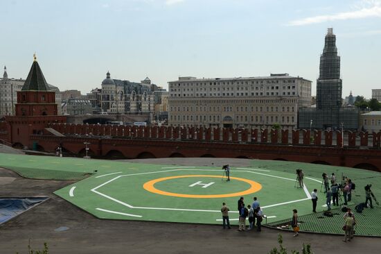 Helicopter pad in Kremlin ready for Russian President's flights