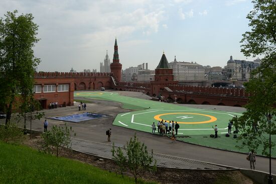 Helicopter pad in Kremlin ready for Russian President's flights