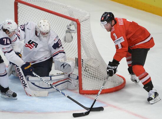 Hockey World Championship. Switzerland vs. United States