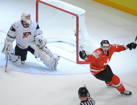 Hockey World Championship. Switzerland vs. United States