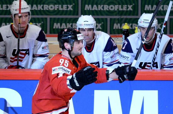 Hockey World Championship. Switzerland vs. United States