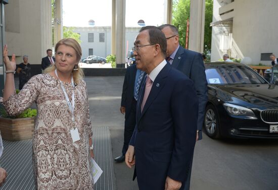 UN Secretary-General Ban Ki-moon visits RIA Novosti