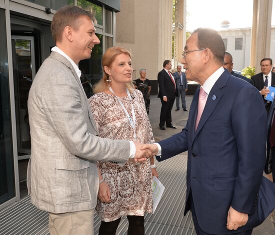 UN Secretary-General Ban Ki-moon visits RIA Novosti
