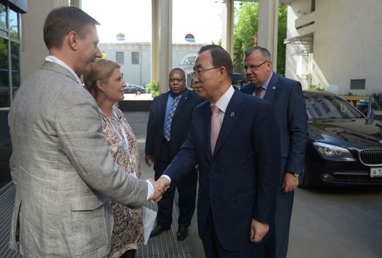 UN Secretary-General Ban Ki-moon visits RIA Novosti