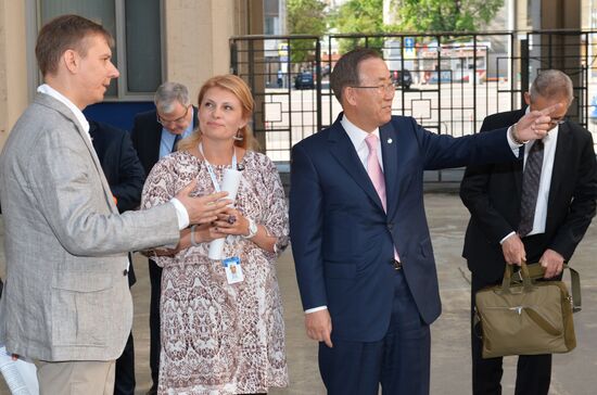 UN Secretary-General Ban Ki-moon visits RIA Novosti