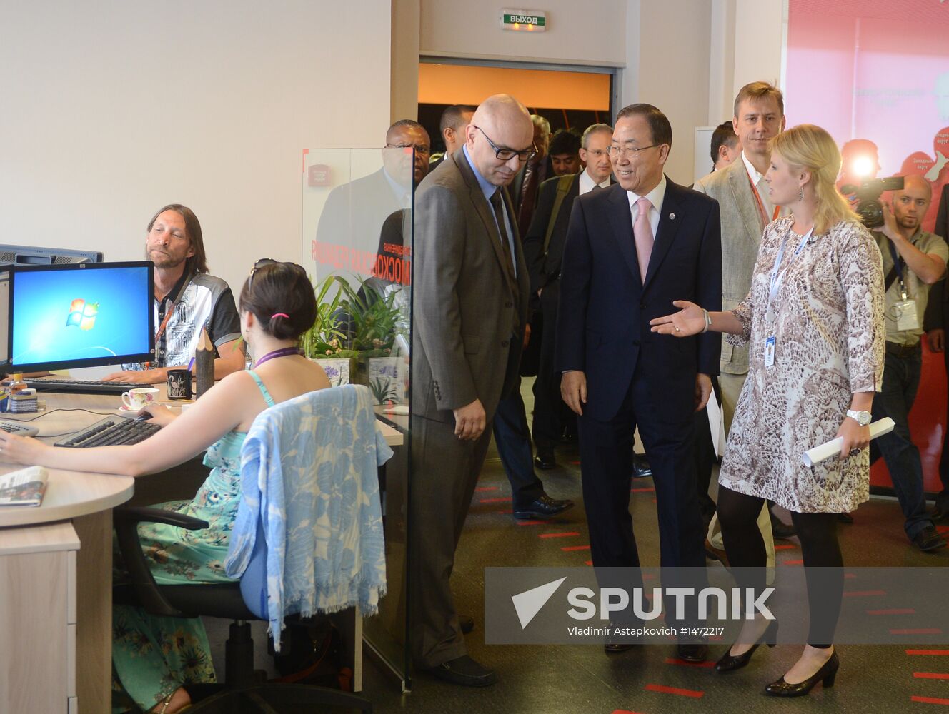 UN Secretary-General Ban Ki-moon visits RIA Novosti