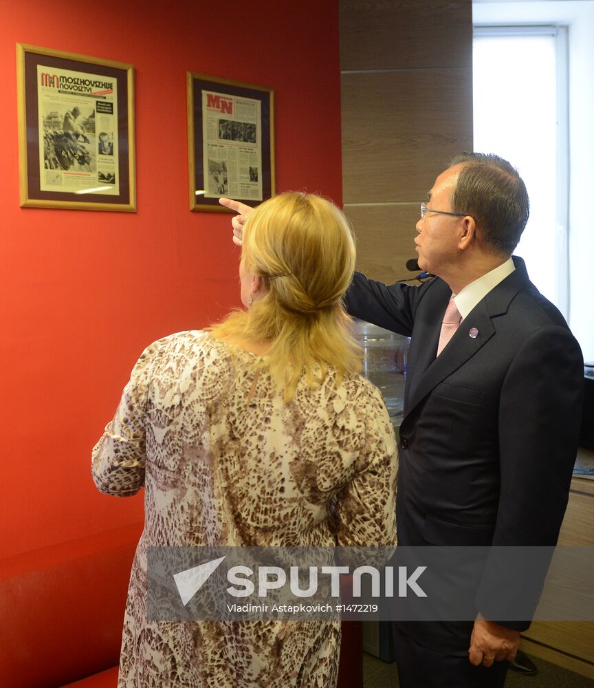 UN Secretary-General Ban Ki-moon visits RIA Novosti