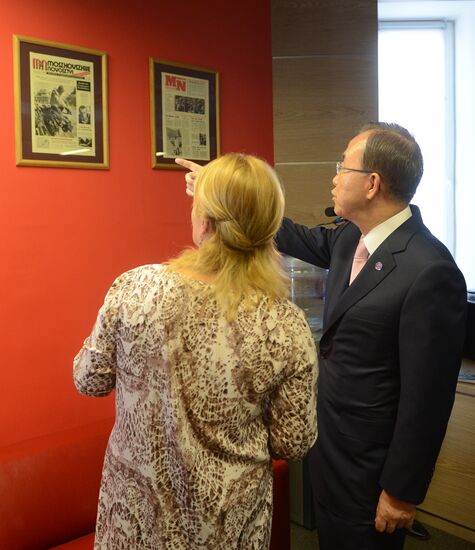 UN Secretary-General Ban Ki-moon visits RIA Novosti