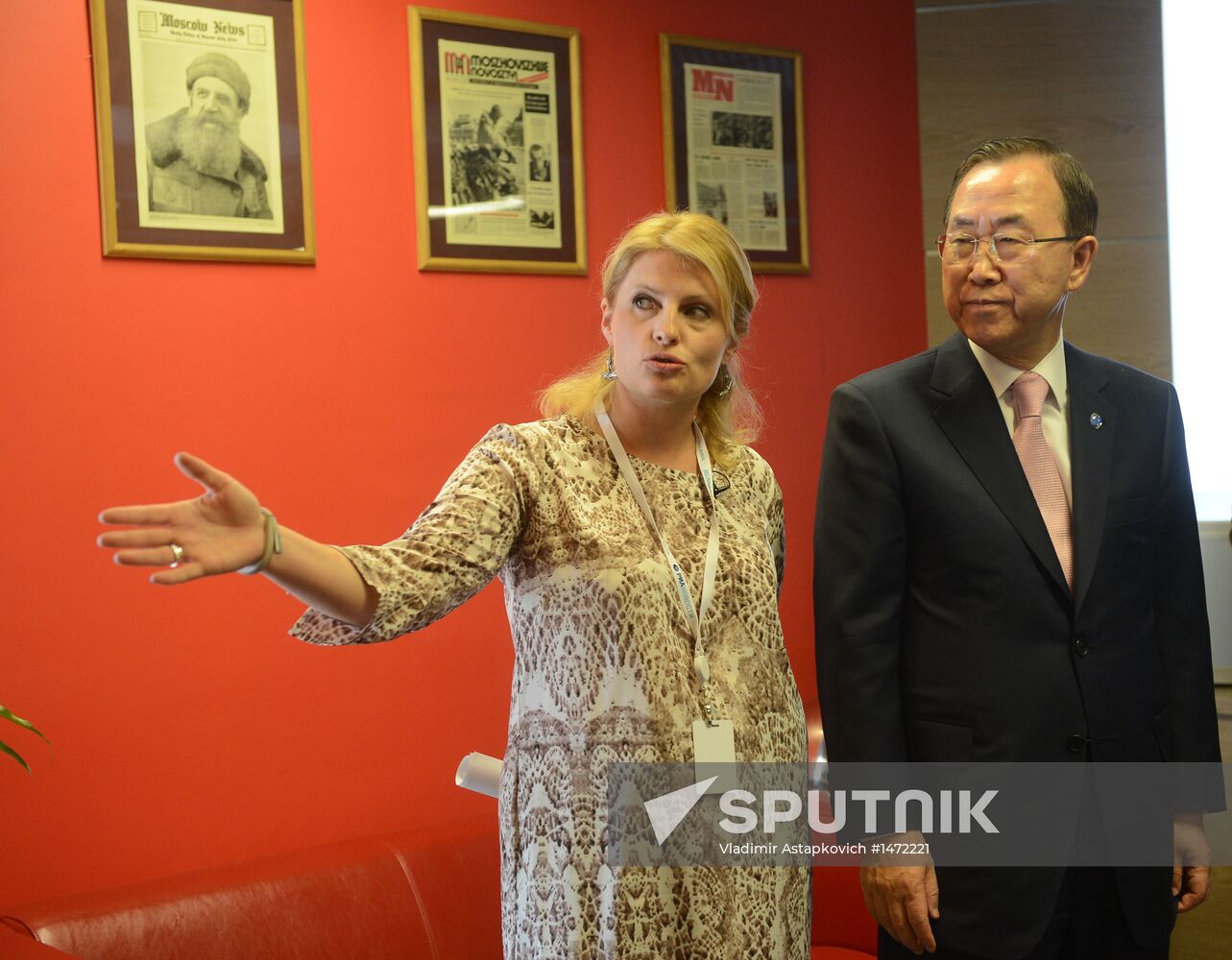 UN Secretary-General Ban Ki-moon visits RIA Novosti