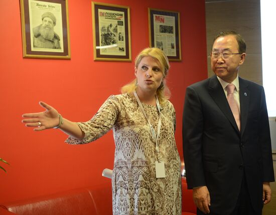 UN Secretary-General Ban Ki-moon visits RIA Novosti