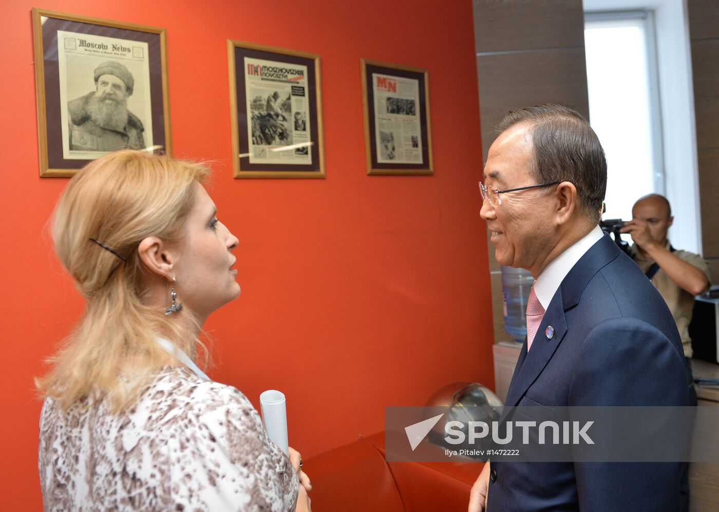 UN Secretary-General Ban Ki-moon visits RIA Novosti