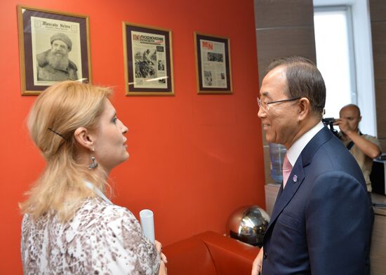 UN Secretary-General Ban Ki-moon visits RIA Novosti