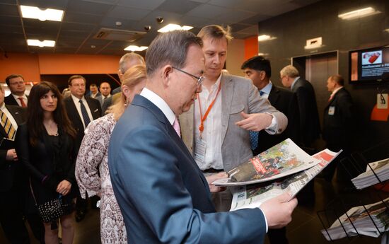 UN Secretary-General Ban Ki-moon visits RIA Novosti