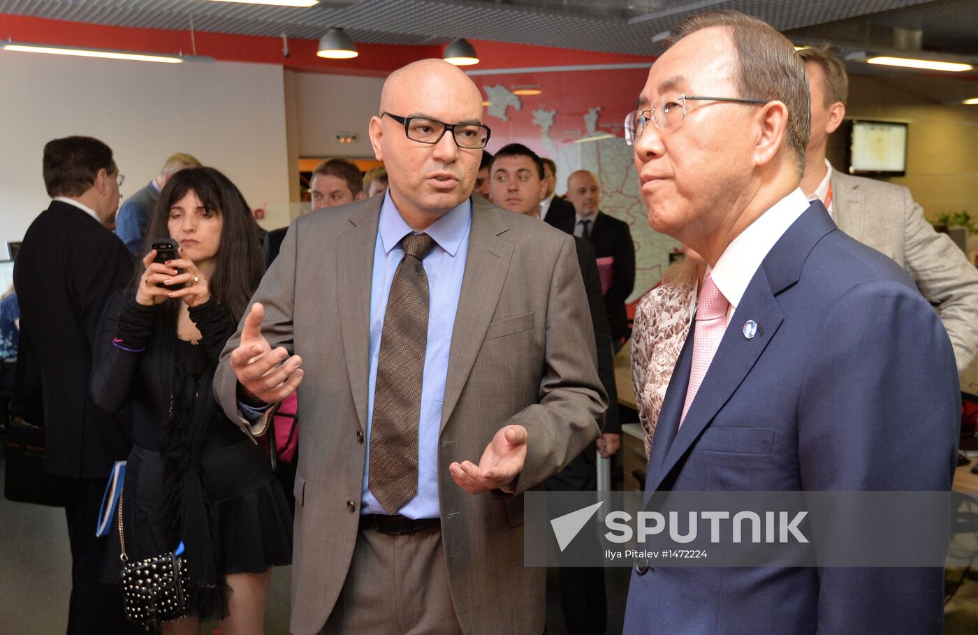 UN Secretary-General Ban Ki-moon visits RIA Novosti