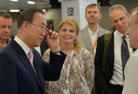 UN Secretary-General Ban Ki-moon visits RIA Novosti