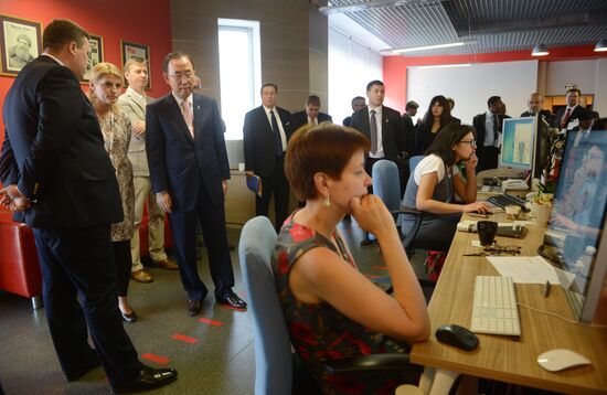 UN Secretary-General Ban Ki-moon visits RIA Novosti