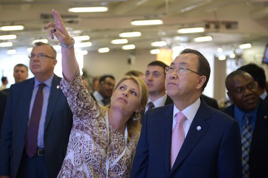 UN Secretary-General Ban Ki-moon visits RIA Novosti