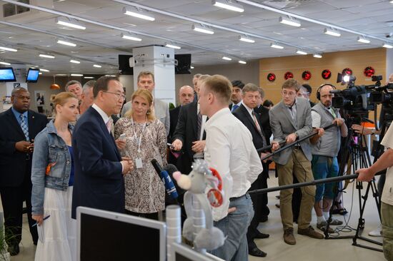 UN Secretary-General Ban Ki-moon visits RIA Novosti