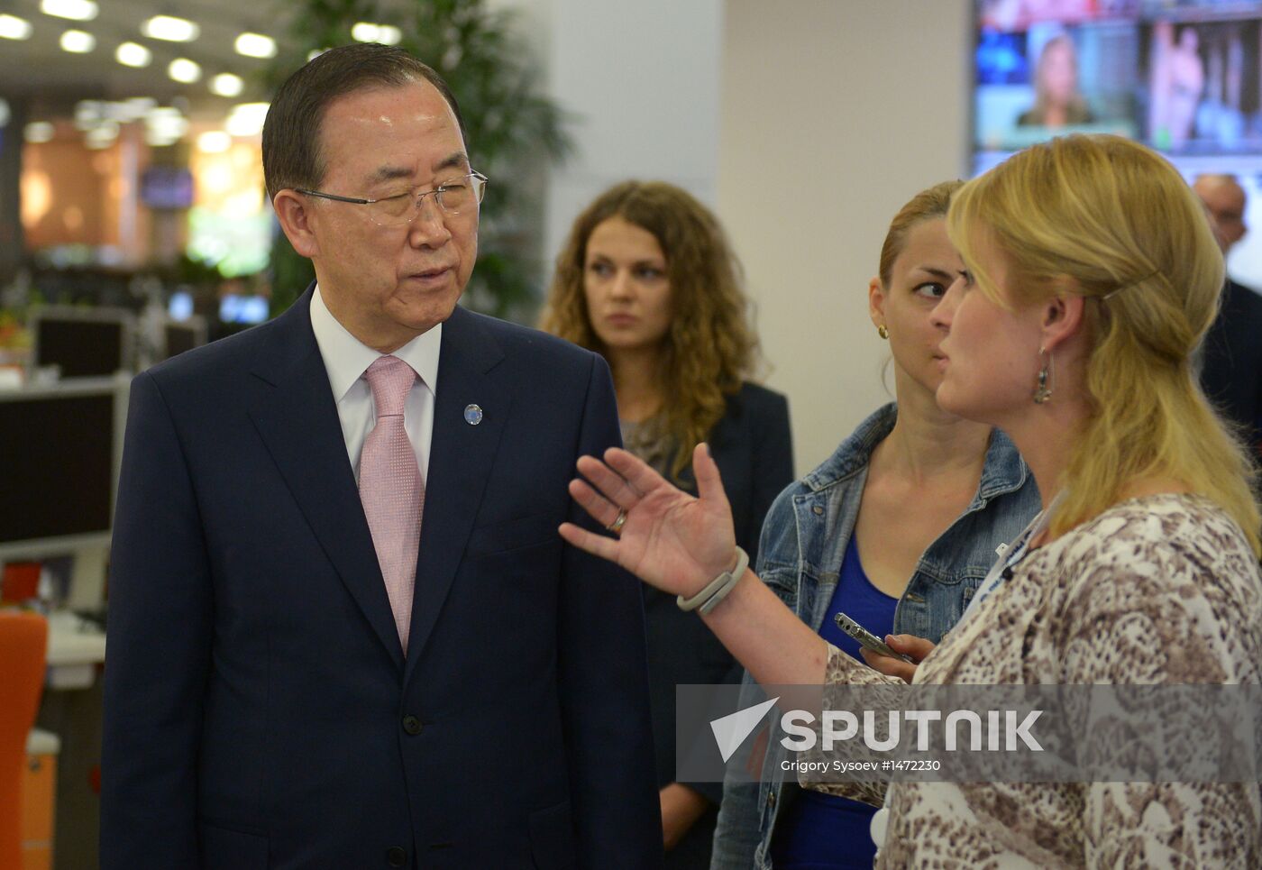 UN Secretary-General Ban Ki-moon visits RIA Novosti