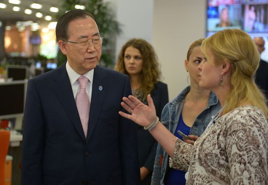 UN Secretary-General Ban Ki-moon visits RIA Novosti