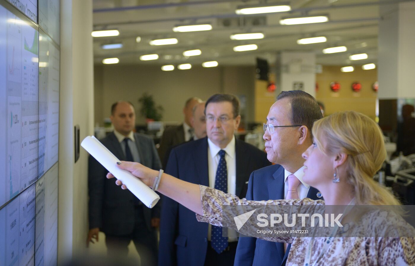 UN Secretary-General Ban Ki-moon visits RIA Novosti