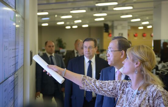 UN Secretary-General Ban Ki-moon visits RIA Novosti