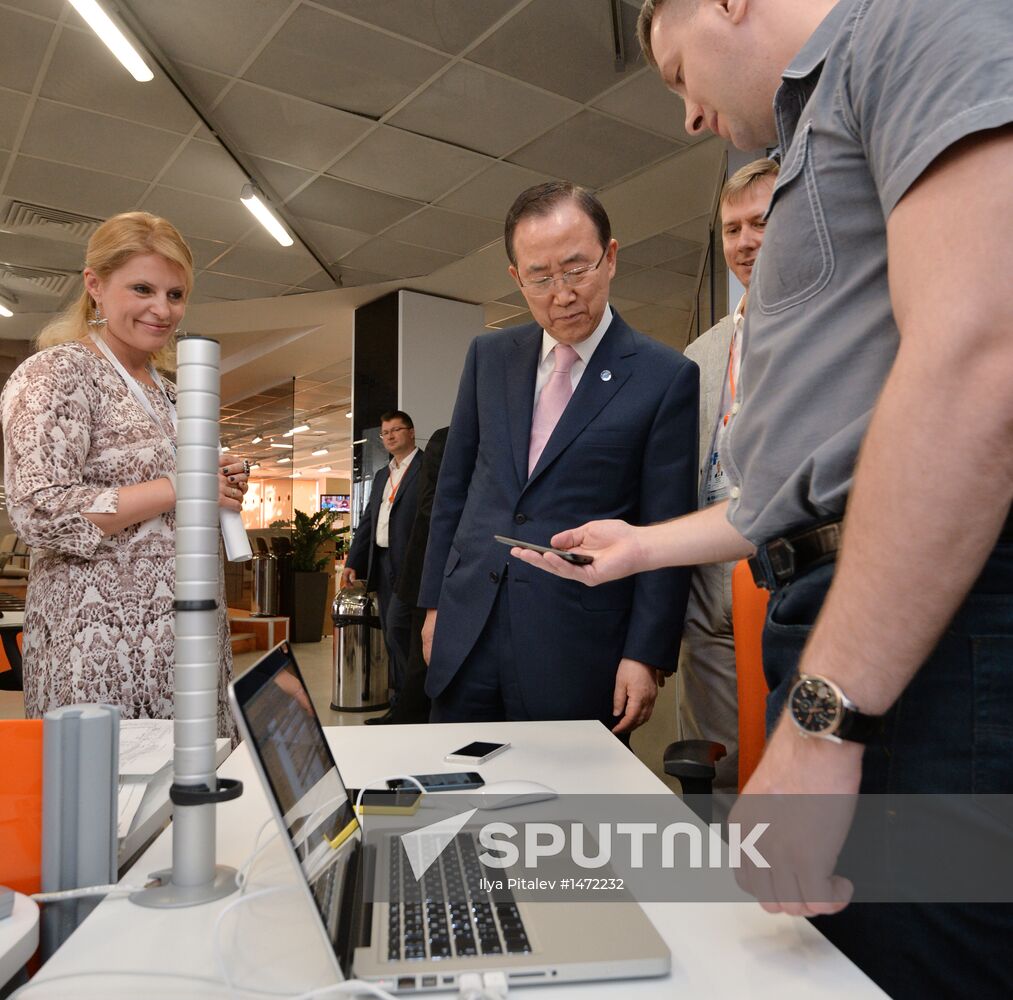 UN Secretary-General Ban Ki-moon visits RIA Novosti