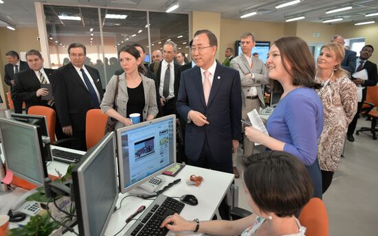UN Secretary-General Ban Ki-moon visits RIA Novosti