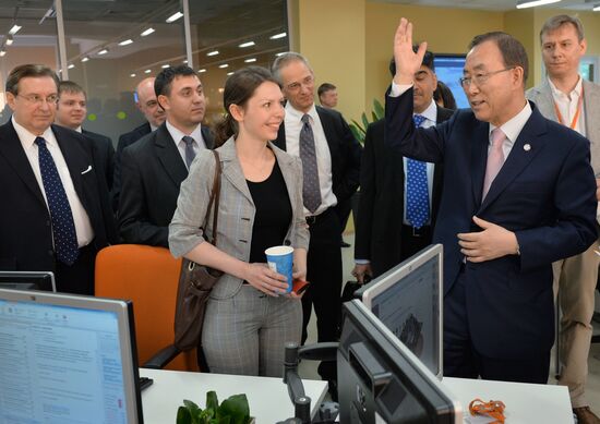 UN Secretary-General Ban Ki-moon visits RIA Novosti