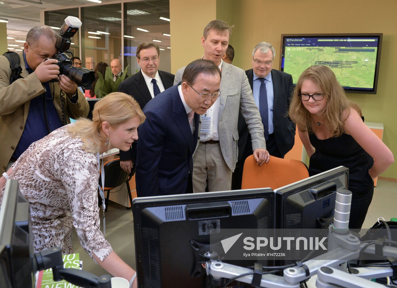UN Secretary-General Ban Ki-moon visits RIA Novosti