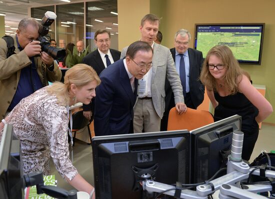 UN Secretary-General Ban Ki-moon visits RIA Novosti