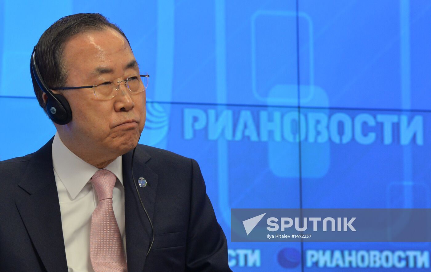 UN Secretary-General Ban Ki-moon visits RIA Novosti