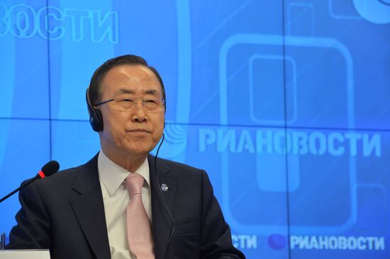 UN Secretary-General Ban Ki-moon visits RIA Novosti