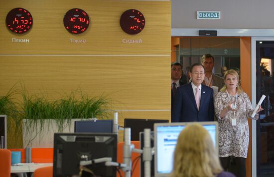 UN Secretary-General Ban Ki-moon visits RIA Novosti