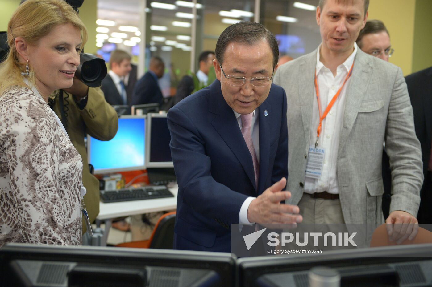 UN Secretary-General Ban Ki-moon visits RIA Novosti