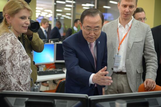 UN Secretary-General Ban Ki-moon visits RIA Novosti