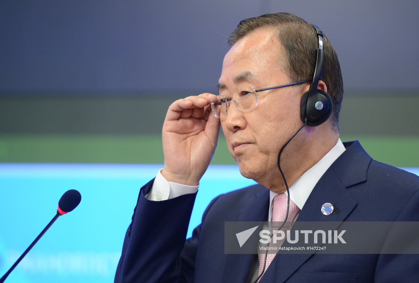 UN Secretary-General Ban Ki-moon visits RIA Novosti