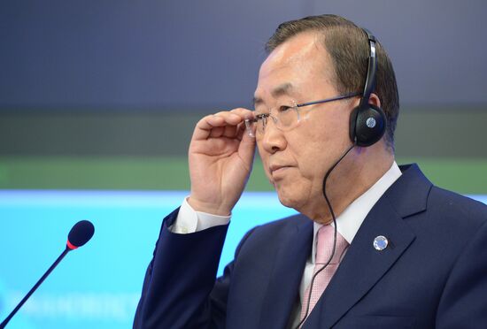 UN Secretary-General Ban Ki-moon visits RIA Novosti
