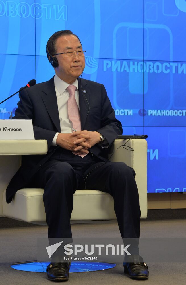 UN Secretary-General Ban Ki-moon visits RIA Novosti