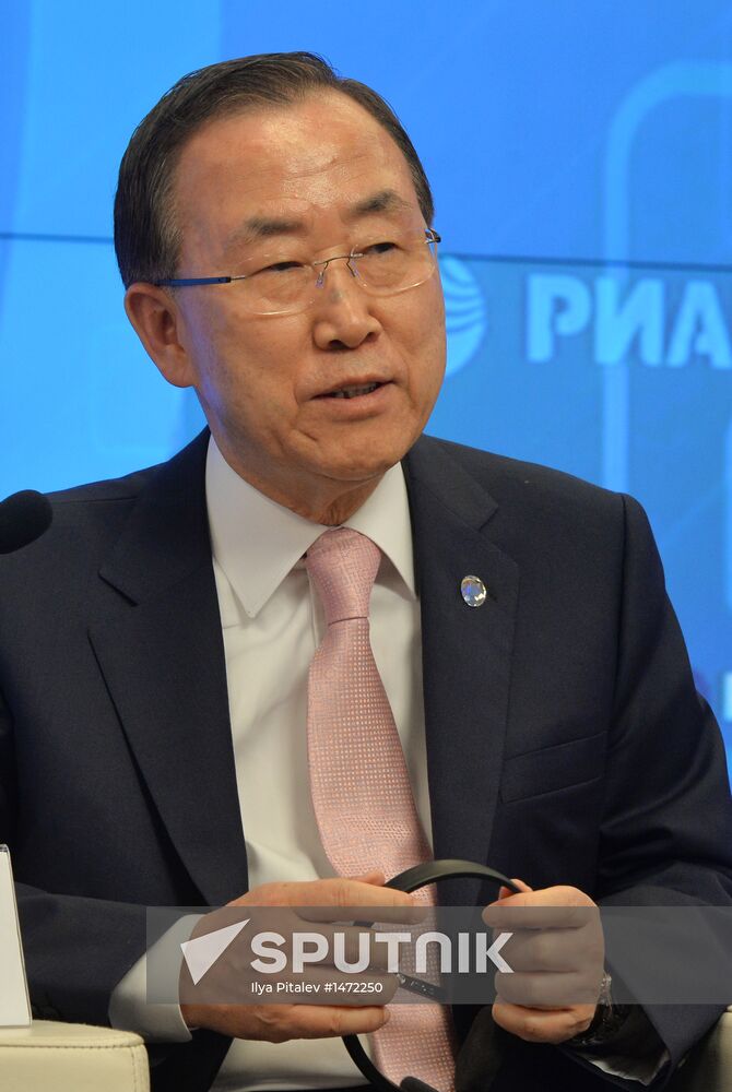 UN Secretary-General Ban Ki-moon visits RIA Novosti