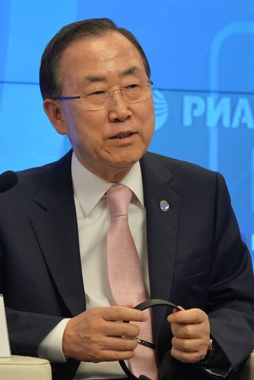 UN Secretary-General Ban Ki-moon visits RIA Novosti