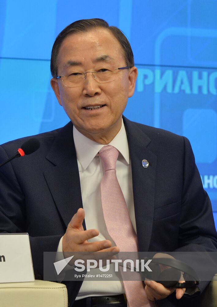 UN Secretary-General Ban Ki-moon visits RIA Novosti
