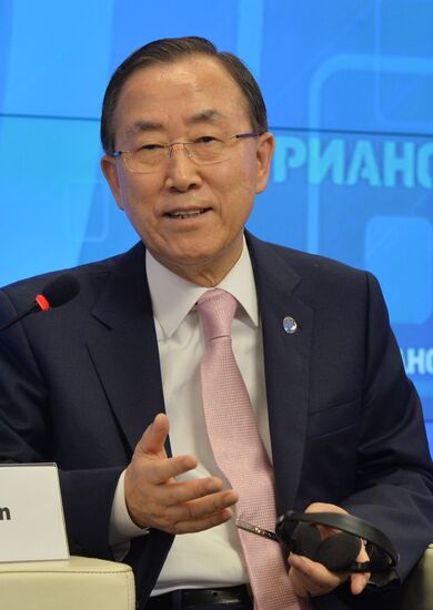 UN Secretary-General Ban Ki-moon visits RIA Novosti