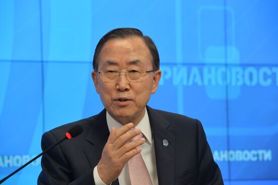 UN Secretary-General Ban Ki-moon visits RIA Novosti