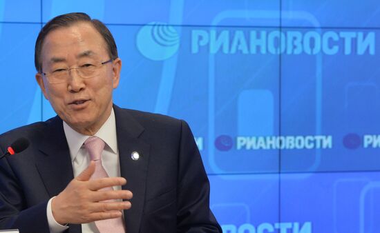 UN Secretary-General Ban Ki-moon visits RIA Novosti
