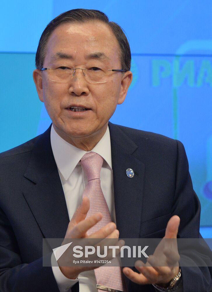UN Secretary-General Ban Ki-moon visits RIA Novosti
