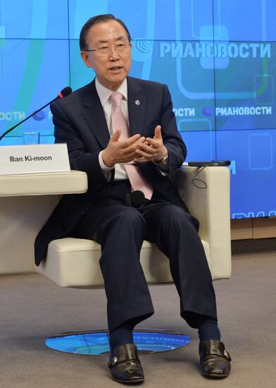 UN Secretary-General Ban Ki-moon visits RIA Novosti