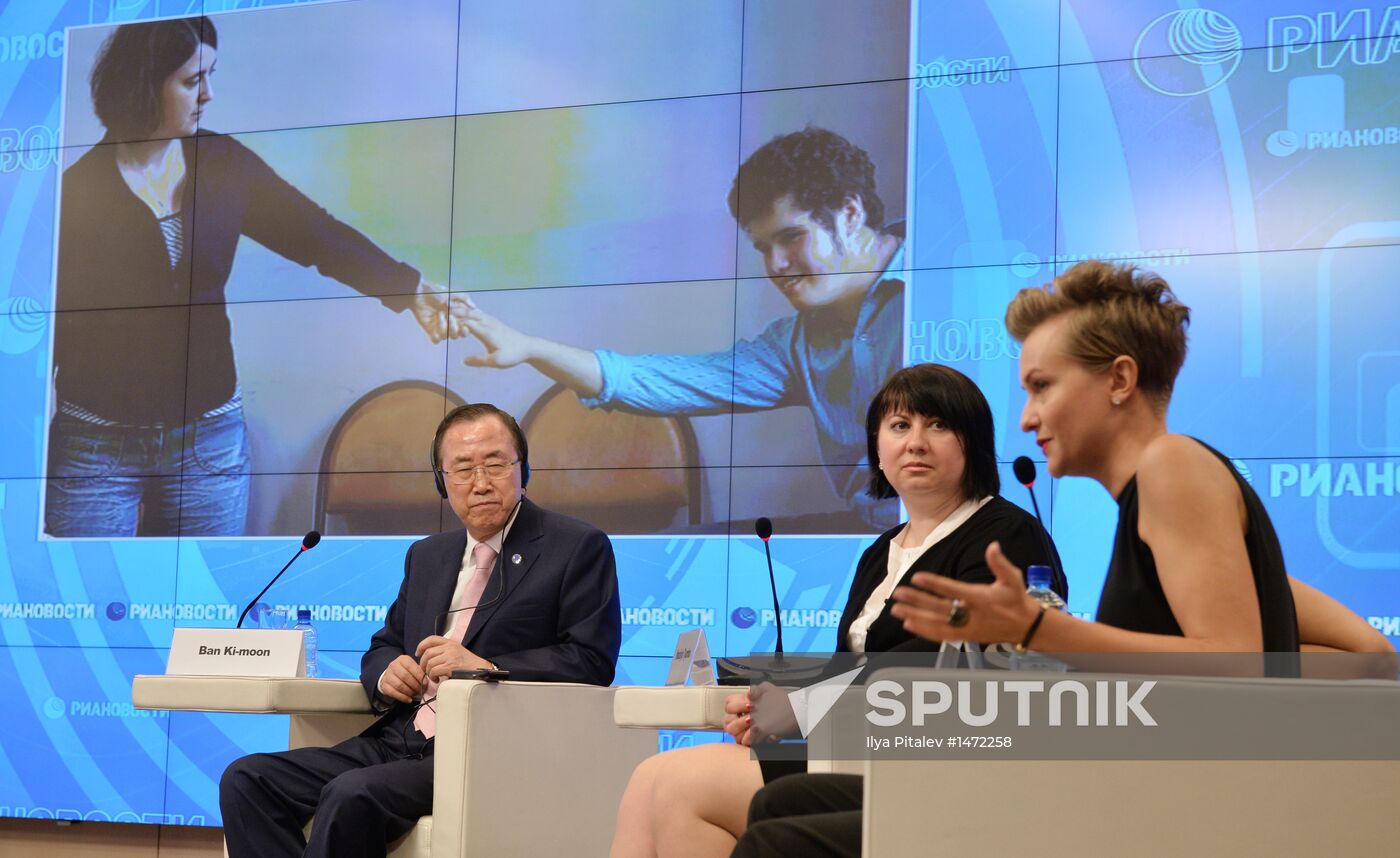 UN Secretary-General Ban Ki-moon visits RIA Novosti