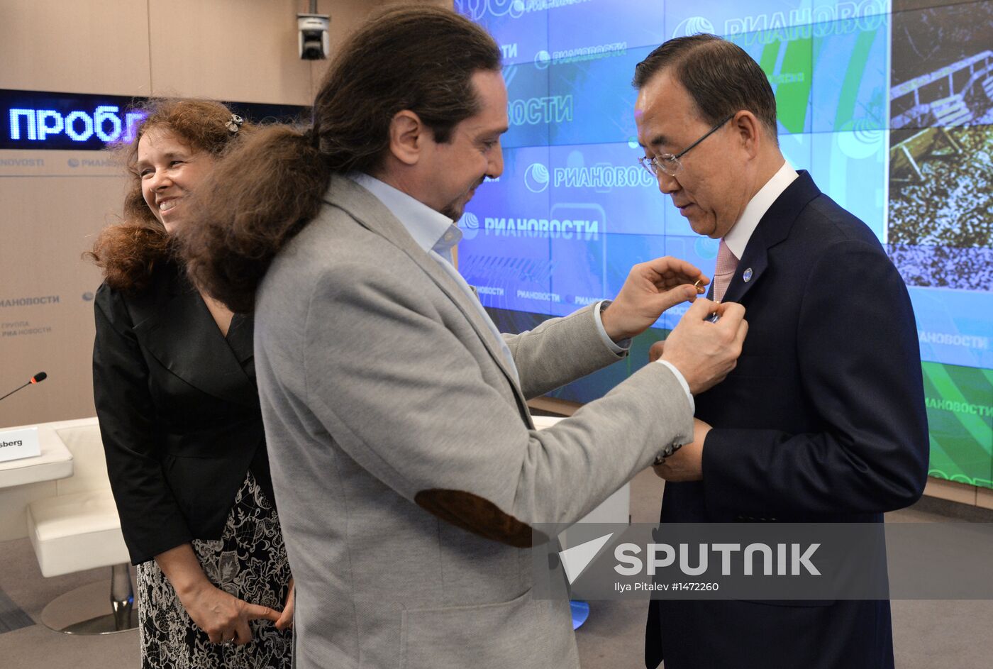 UN Secretary-General Ban Ki-moon visits RIA Novosti